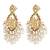 Gold plated champagne crystals & beads studded dangle earrings ethnic jewellery for women
