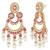 Gold plated faux ruby crystals & beads studded dangle earrings ethnic jewellery for women