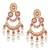Gold plated faux ruby crystals & beads studded dangle earrings ethnic jewellery for women