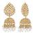 Gold plated crystals & beads studded jhumki earrings ethnic jewellery for women