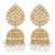 Gold plated crystals & beads studded jhumki earrings ethnic jewellery for women
