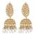 Gold plated crystals & beads studded jhumki earrings ethnic jewellery for women