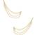 Pearl studded gold plated layered earrings chain fashion jewellery for women & girls