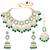 Green kundan & beads studded choker necklace maangtikka & jhumki earrings ethnic jewellery set for women & girls