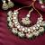 Green kundan & beads studded choker necklace maangtikka & jhumki earrings ethnic jewellery set for women & girls