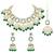 Green kundan & beads studded choker necklace maangtikka & jhumki earrings ethnic jewellery set for women & girls