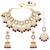 Gold plated kundan & maroon beads studded necklace earrings & maangtikka set ethnic jewellery gift for women