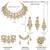 Gold plated champagne crystals & beads studded necklace earrings & maangtikka set ethnic jewellery for women & girls
