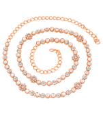 Rose gold gold plated kundan studded belly chain stylish kamarband fashion jewellery for women & women