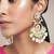 Gold plated kundan & mint beads studded dangle earrings ethnic jewellery gift for women & girls