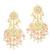 Gold plated kundan & pink beads studded dangle earrings ethnic jewellery gift for women & girls