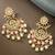 Gold plated kundan & pink beads studded dangle earrings ethnic jewellery gift for women & girls