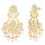Gold plated kundan & pink beads studded dangle earrings ethnic jewellery gift for women & girls