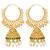 Green crystals & beads studded gold plated jhumka earrings ethnic jewellery for women & girls