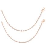 Rose gold plated anklet cubic zirconia studded fancy payal stylish fashion jewellery for women & girls
