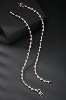 Rose gold plated anklet cubic zirconia studded fancy payal stylish fashion jewellery for women & girls 2