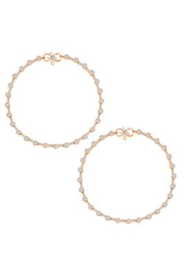 Rose gold plated anklet cubic zirconia studded fancy payal stylish fashion jewellery for women & girls 4