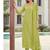 Green chikankari embroidered georgette readymade straight kurta set with dupatta