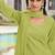Green chikankari embroidered georgette readymade straight kurta set with dupatta