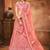 Pink Embroidered Net Semi-Stitched Floral Pattern Lehenga Choli with Dupatta