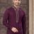 Purple embroidered cotton kurta set for men