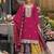 Magenta multi thread jari & sequin embroidered heavy chinon free size stitched lehenga suit set with lehenga
