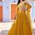Yellow handwork embroidered chiffon readymade jacket style free size stitched lehenga set with pleated lehenga