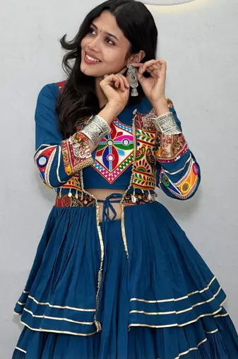 Elegant Blue Navratri Special Lehenga Choli