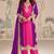 Pink embroidepink georgette free size stitched readymade straight palazzo suit set with palazzo