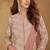 Dusty peach embroidered free size stitched chinon readymade jacket style saree with blouse