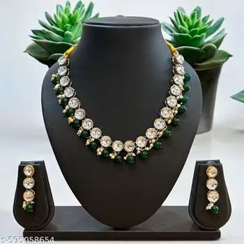 Indian bollywood gold plated kundan choker bridal necklace earrings jewelry set 1