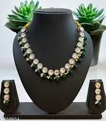 Indian bollywood gold plated kundan choker bridal necklace earrings jewelry set