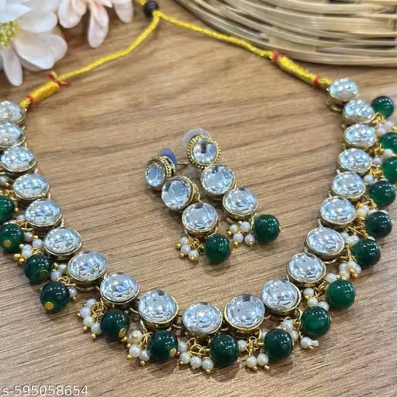 Indian bollywood gold plated kundan choker bridal necklace earrings jewelry set