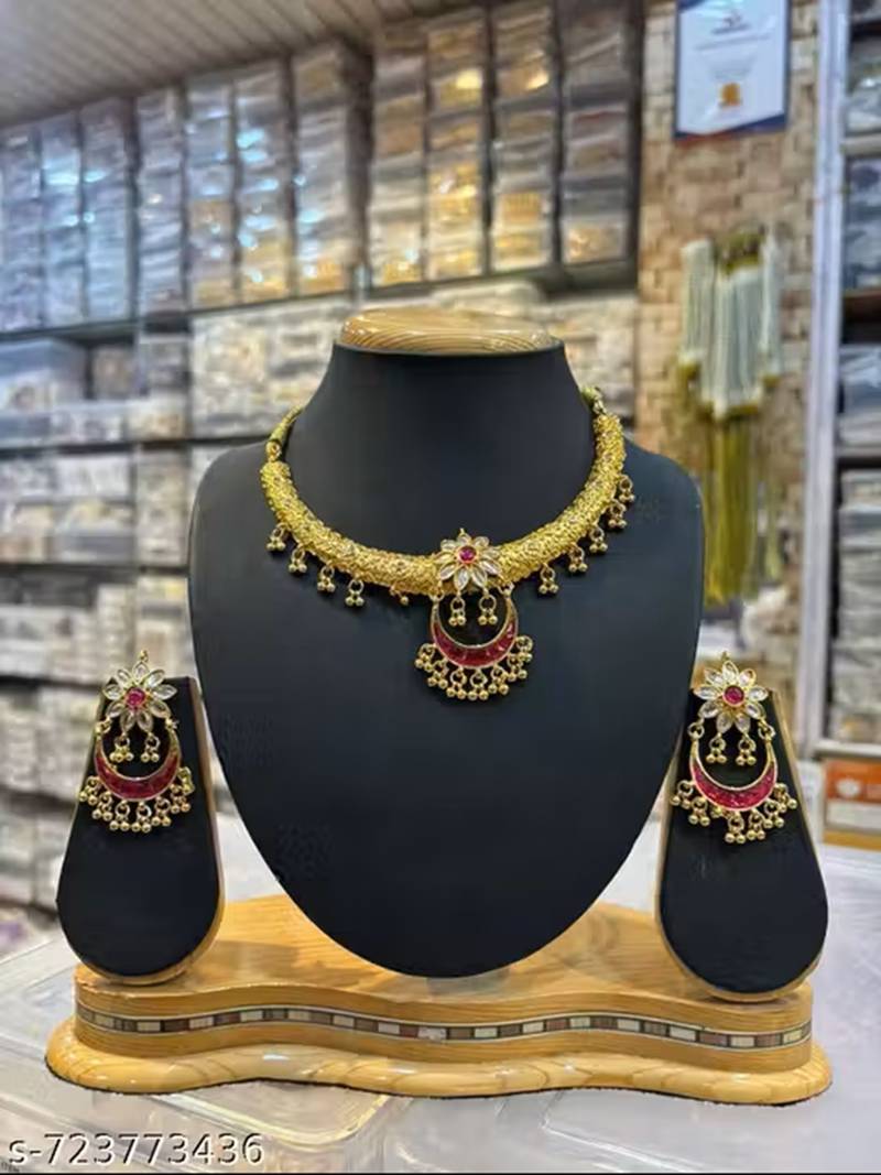 Indian bollywood gold plated kundan choker bridal necklace earrings jewelry set