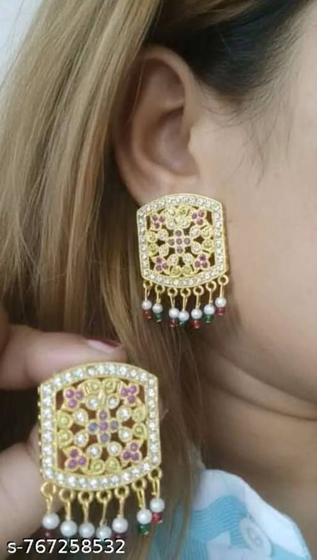 Indian bollywood gold plated kundan choker bridal necklace earrings jewelry set