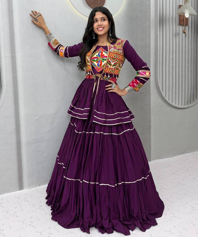 Elegant Purple Navratri Special Lehenga Choli