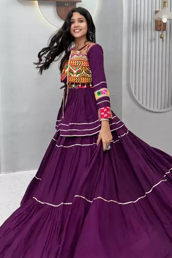Elegant Purple Navratri Special Lehenga Choli