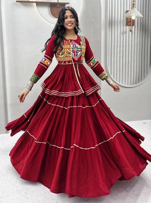 Elegant Maroon Navratri Special Lehenga Choli 1