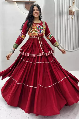 Elegant Maroon Navratri Special Lehenga Choli