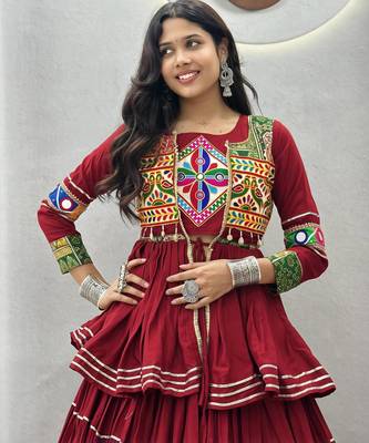 Elegant Maroon Navratri Special Lehenga Choli 4