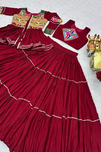 Elegant Maroon Navratri Special Lehenga Choli