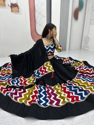 Designer Black Navratri Lehenga Choli with Dupatta 2