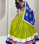 Parrot Green Navratri Special Lehenga Choli