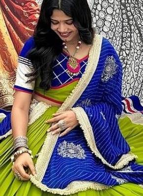 Parrot Green Navratri Special Lehenga Choli 4