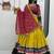 Yellow & Black Rayon Cotton Navratri Chaniya Choli - Mirror & Thread Work with Bandhani Dupatta
