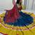 Blue &Yellow Rayon Cotton Navratri Chaniya Choli - Mirror & Thread Work with Bandhani Dupatta