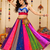 Multicolor Georgette Bandhani Navratri Chaniya Choli Set With Mobile Batwa