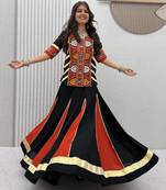 Black Cotton Navratri Special Lehenga Choli