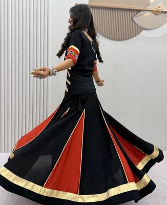 Black Cotton Navratri Special Lehenga Choli 3