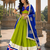 Green Pure Cotton Navratri Lehenga Choli with Vintage Dupatta
